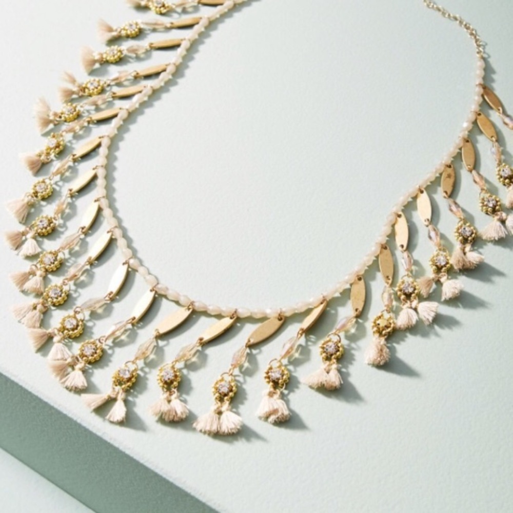 Serefina Miranda Bib Necklace Neutral Motif NWT - Picture 8 of 8